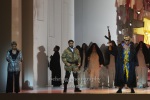 Marina Rebeka (Titelrolle), Yusif Eyvazov (Radames), Grigory Shkarupa (König), "AIDA", Staatsoper, Berlin, Fotoprobe: 27.09.2023