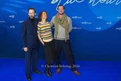 Franz Dinda, Cordelia Wege und David Bredin, "BLUE HOUR", Photo Call, Hotel Telegraphenamt, Berlin, 13.02.2026
