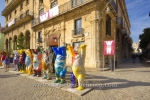 "United Buddy Bears" (gestiftet von der Deutschen Bundesregierung und VW, Jeder Baer steht fuer ein Land, mit dem Kuba diplomatische Beziehungen unterhaellt), Plaza de San Francisco de Asis, La habana vieja (Altstadt), Havanna, Cuba, 20.01.2015 [(c) Christian Behring, www.christian-behring.com]
