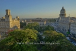 Blick von der Dachterrasse des Hotel Parque Central zum Capitol und Museo Nacional de Bellas Artes, La habana vieja, Havanna, Cuba, 31.01.2015 [(c) Christian Behring, www.christian-behring.com]