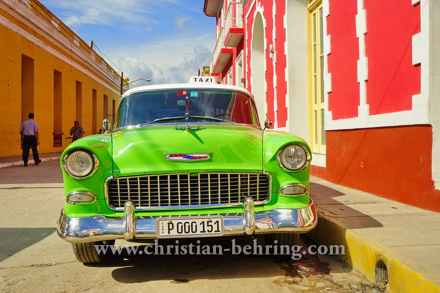 Privat-Taxi, "Chevrolet"-US-Oldtimer in der Altstadt, Trinidad, Cuba, 24.01.2015 [(c) Christian Behring, www.christian-behring.com]