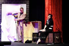 Johannes Kalle Schäfer und Mascha Stummer, "Die 39 Stufen", Fotoprobe zur Kriminalkomödie am 18.03.2026, Premiere im Berliner Kriminaltheater, Berlin, 02.04.2026