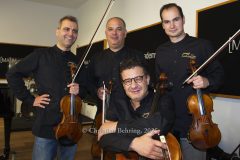 Pierluigi Ruggiero (Cellist und Künstlerischer Leiter), Sebestyen Sztathatosz (Geiger), Zoltan Banfalvi (Geiger), Peter Barsony (Bratschist), "Ensemble SineQuaNon Berlin", Probe zum Konzert am 15.06.2025 im Konzerthaus Am Gendarmenmarkt, Music Academy, Berlin, 13.06.2025