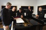 Massimo Guidetti (Pianist), Pierluigi Ruggiero (Cellist und Künstlerischer Leiter), Sebestyen Sztathatosz (Geiger), Zoltan Banfalvi (Geiger), Peter Barsony (Bratschist), "Ensemble SineQuaNon Berlin", Probe zum Konzert am 15.06.2025 im Konzerthaus Am Gendarmenmarkt, Music Academy, Berlin, 13.06.2025