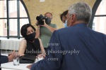 Herta Mueller (Literaturnobelpreisträgerin und Schirmherrin), Joachim Gauck (Bundespräsident a. D. und Schirmherr ) im Gespraech, "Pressekonferenz der Stiftung Exilmuseum", Pressekonferenz und Photocall, Station Berlin, Berlin, 14.08.2020,
