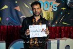 Kai Schumann mit Botschaft "Lasst Gaza leben", "MESSIAH SUPERSTAR", Photo Call zur Premiere der Sat1 und Joyn-Produktion im Bi Nuu, Berlin, 15.05.2025