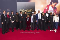 Niels Swinkels (EVP & MD, Universal Pictures International) , Prince Jackson, Bigi Jackson, Jackie Jackson, Jermaine Jackson, Jaafar Jackson, Juliano Valdi, Marlon Jackson, 2 Gäste, Veronika Kwan Vandenberg, Richmond Talauega, Anthony Talauega, "MICHAEL", Internationale Premiere und Global Fan Celebration, Uber Platz, Berlin, 10.04.2026
