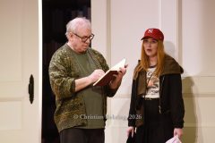 Joachim Krol (Wolfgang), Christin Nichols (Helena), "Sophia oder das Emde der Humanisten", Deutsche Erstaufführung, Fotoprobe am 11.03.2026 im Renaissance Theater, Berlin, Premiere am 15.03.2026