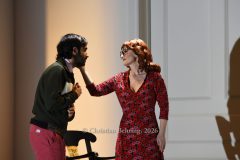 Katharine Mehrling (Sophia), Tanju Bilir (Jonas), "Sophia oder das Emde der Humanisten", Deutsche Erstaufführung, Fotoprobe am 11.03.2026 im Renaissance Theater, Berlin, Premiere am 15.03.2026