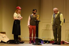 Joachim Krol (Wolfgang), Christin Nichols (Helena), Tanju Bilir (Jonas), "Sophia oder das Emde der Humanisten", Deutsche Erstaufführung, Fotoprobe am 11.03.2026 im Renaissance Theater, Berlin, Premiere am 15.03.2026