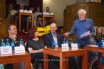 Philip Tiedemann, Brigitte Grothum, Johannes Hallervorden, Dieter Hallervorden, Caroline Beil während der Pressekonferenz, \"Schlosspark Theater - Jahrespressekonferenz, Berlin, 03.09.2024