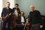 Sebastyen Sztathatosz (Violine), Pierluigi Ruggiero (Violoncello), Cyprien Katsaris (Klavier), Alfredo Zamarra (Viola), "SineQuaNon Berlin & Cyprien Katsaris", Photo Call zum Konzert am 30.05.2025 im Konzerthaus Am Gendarmenmarkt, Berlin, 29.05.2025