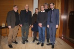 Produzent?, Christian Redl, Charlotte Puder, Autor und Produzent Wolfgang Esser, Autor Nils-Morten Osburg, Hausherr,  "Spreewaldkrimi: Böses muss mit Bösem enden" (Ausstrahlung: 24.02.2025, ZDF), Photocall, Landesvertretung Brandenburg, Berlin, 30.01.2025