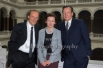 "Unterwerfung" (Verfilmung des Roman von Michel Houellebecq), Edgar Selge, Redakteurin Martina Zoellner und Matthias Brandt, Lichthof des Hauptgebaeudes der TU, Haupteingang Strasse des 17. Juni, Berlin, 23.10.2017,