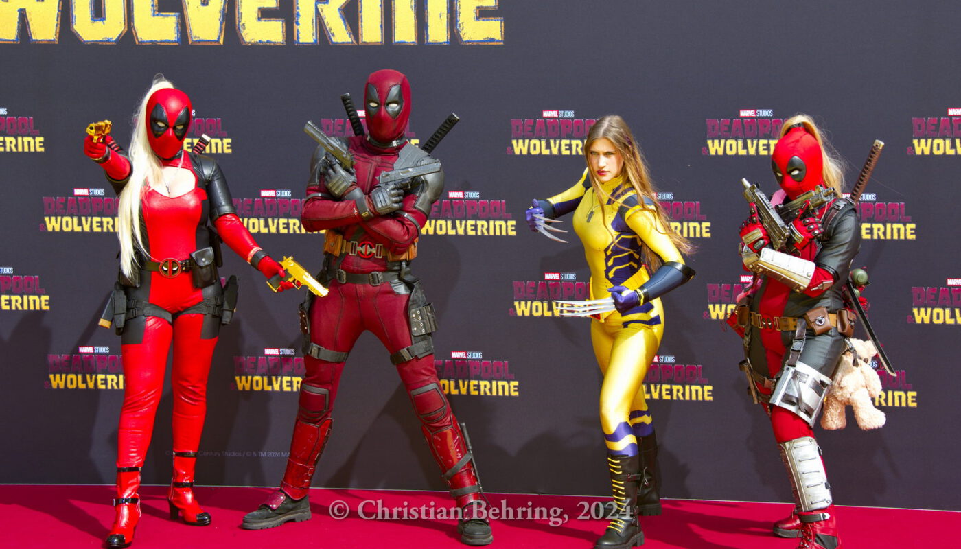 "DEADPOOL & WOLVERINE" (Kinostart: 24.07.2024), Rot-Gelber Teppich beim Fan-Event auf dem Uber Platz in Berlin, 07.07.2024