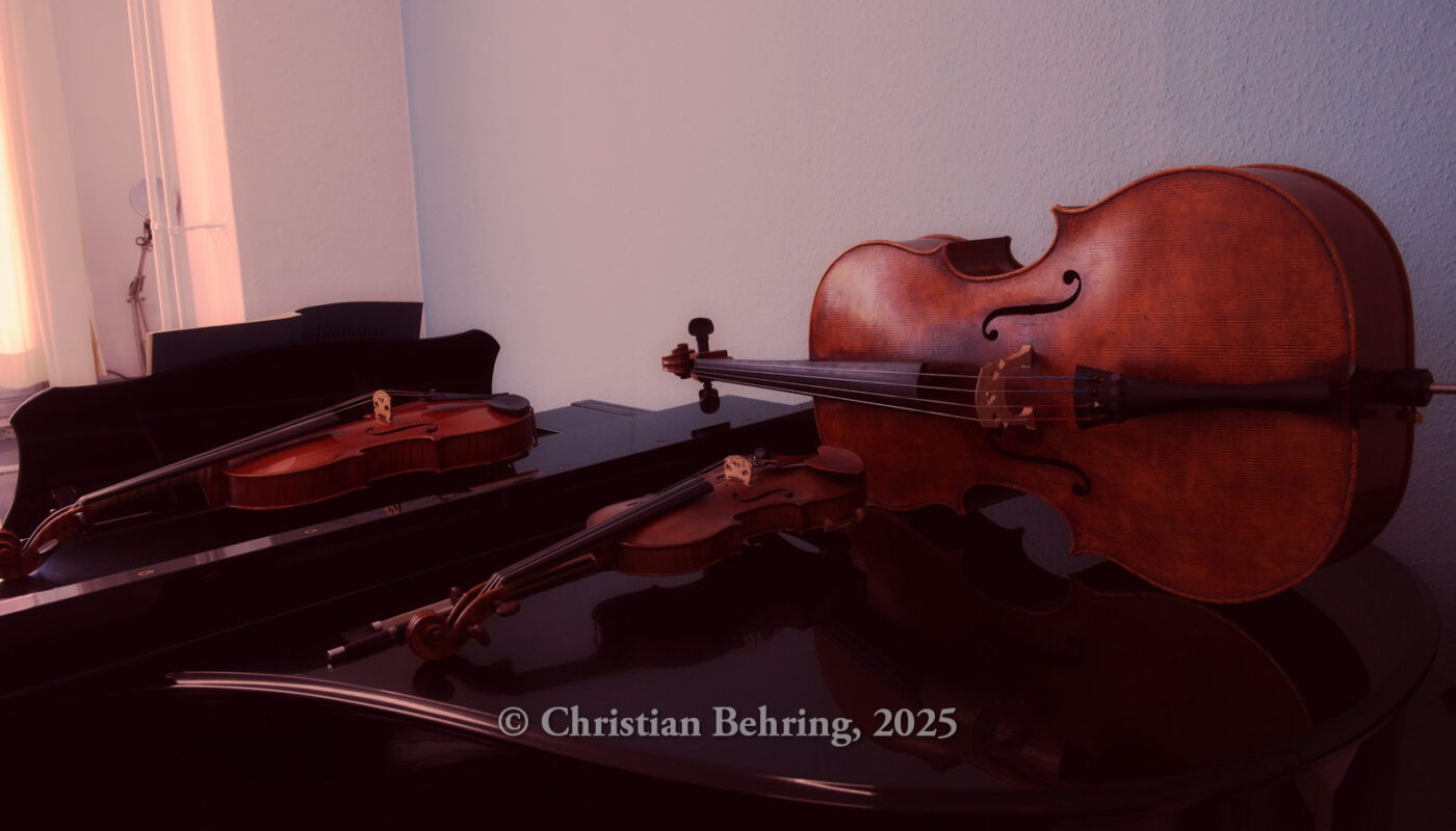 Sebastyen Sztathatosz (Violine), Pierluigi Ruggiero (Violoncello), Cyprien Katsaris (Klavier), Alfredo Zamarra (Viola), "SineQuaNon Berlin & Cyprien Katsaris", Photo Call zum Konzert am 30.05.2025 im Konzerthaus Am Gendarmenmarkt, Berlin, 29.05.2025