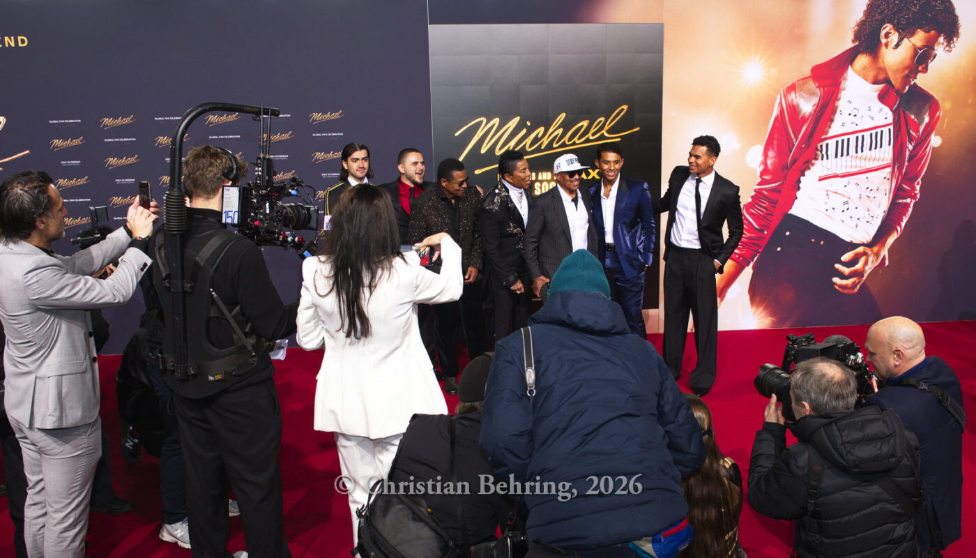 Bigi Jackson, Prince Jackson, Jackie Jackson, Jermaine Jackson, Marlon Jackson und Gäste, "MICHAEL", Internationale Premiere und Global Fan Celebration, Uber Platz, Berlin, 10.04.2026
