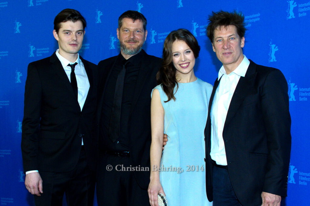 Sam Riley (Schauspieler/ Actor), Andreas Prochaska (Regisseur/ Director, Drehbuchautor/ Screenwriter), Tobias Moretti (Schauspieler/ Actor), Paula Beer (Schauspielerin / Actress), attend the DAS FINSTERE TAL - photocall during 64th Berlinale International Film Festival at Grant Hyatt Hotel on February 09, 2013 in Berlin, Germany (Photo: Christian Behring)