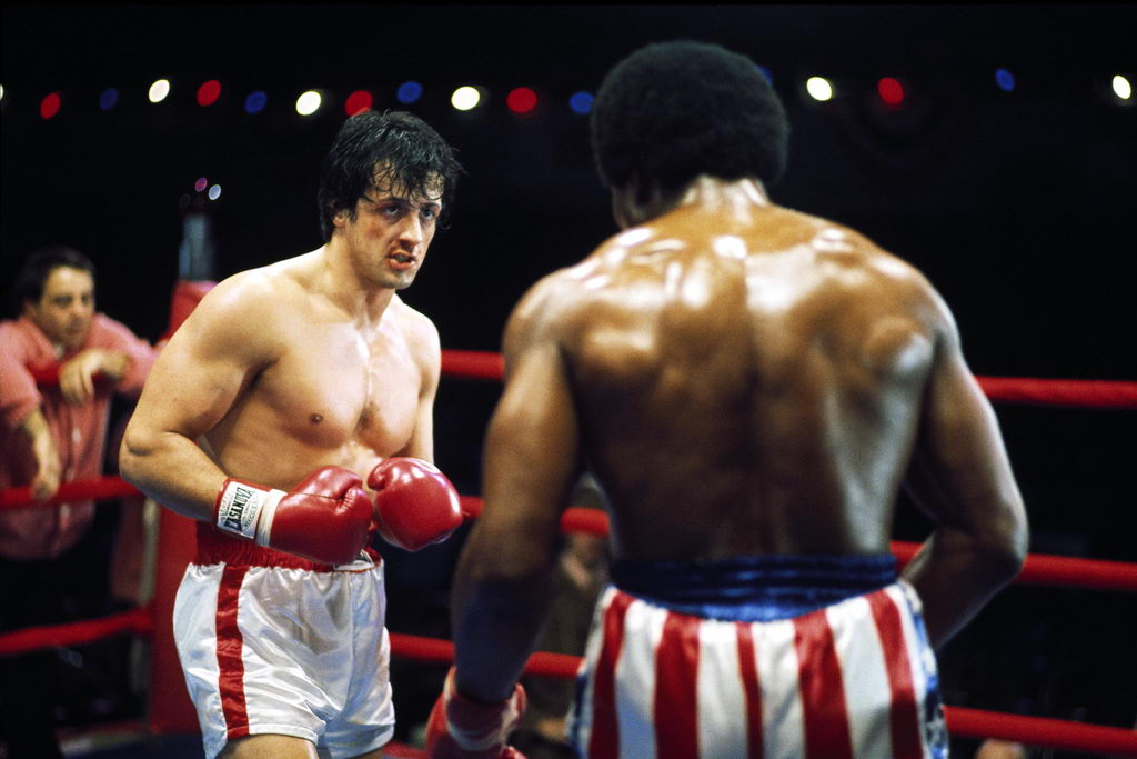 rocky, szenenfoto, stallone und wethers im ring